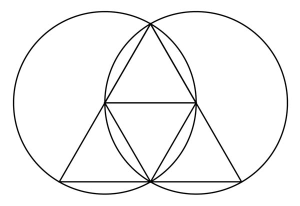 2 vesica piscis triangle lin art