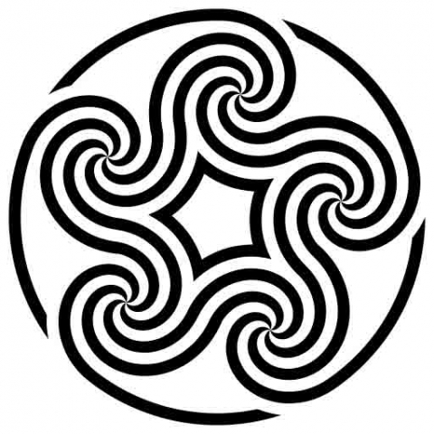 Five fivefold spirals Penta