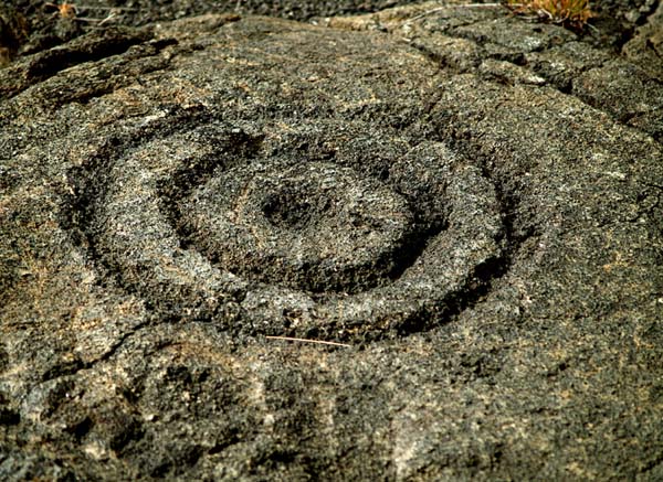 Hawaii concentric petroglyph