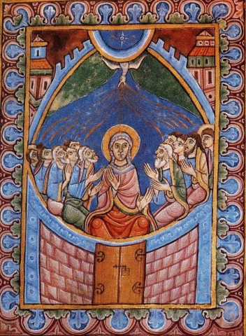 vesica artSt Alban Psalter Pentecost