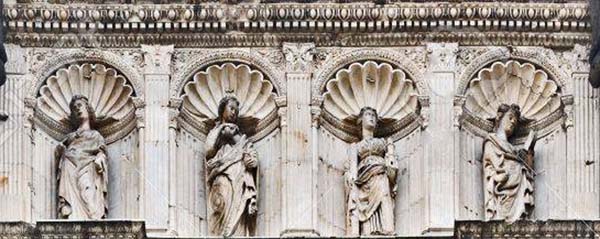 virtues castel nuovo triumphal arch entrance naples italy